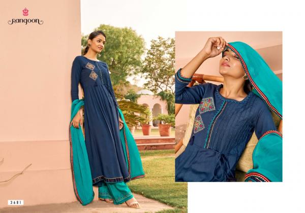 Rangoon Dastak Rayon Embroidery Designer Readymade suit